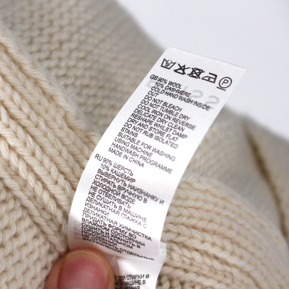 Reiss Stevie Turtleneck Sweater Mix Roll Wool Cashmere Blend Cream Tunic Medium - Picture 9 of 9